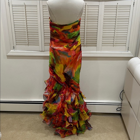 New Dalia MacPhee Multicolor Strapless Evening Gown with removable straps - Picture 8 of 11